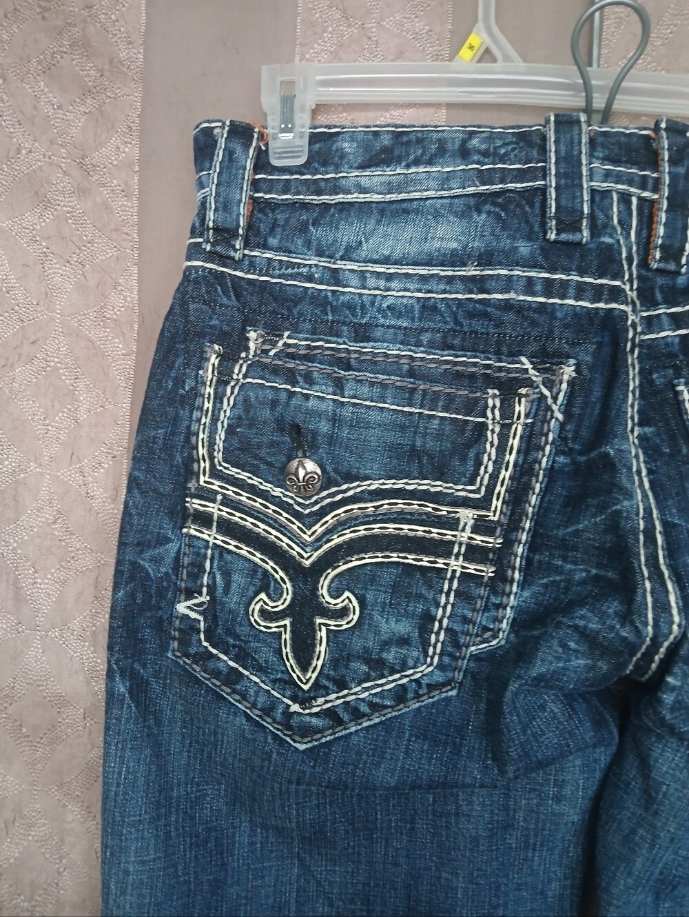 💎 Rock Revival Men's Lionel Blue Jeans Boot Cut Jeans - Picture 5 of 11